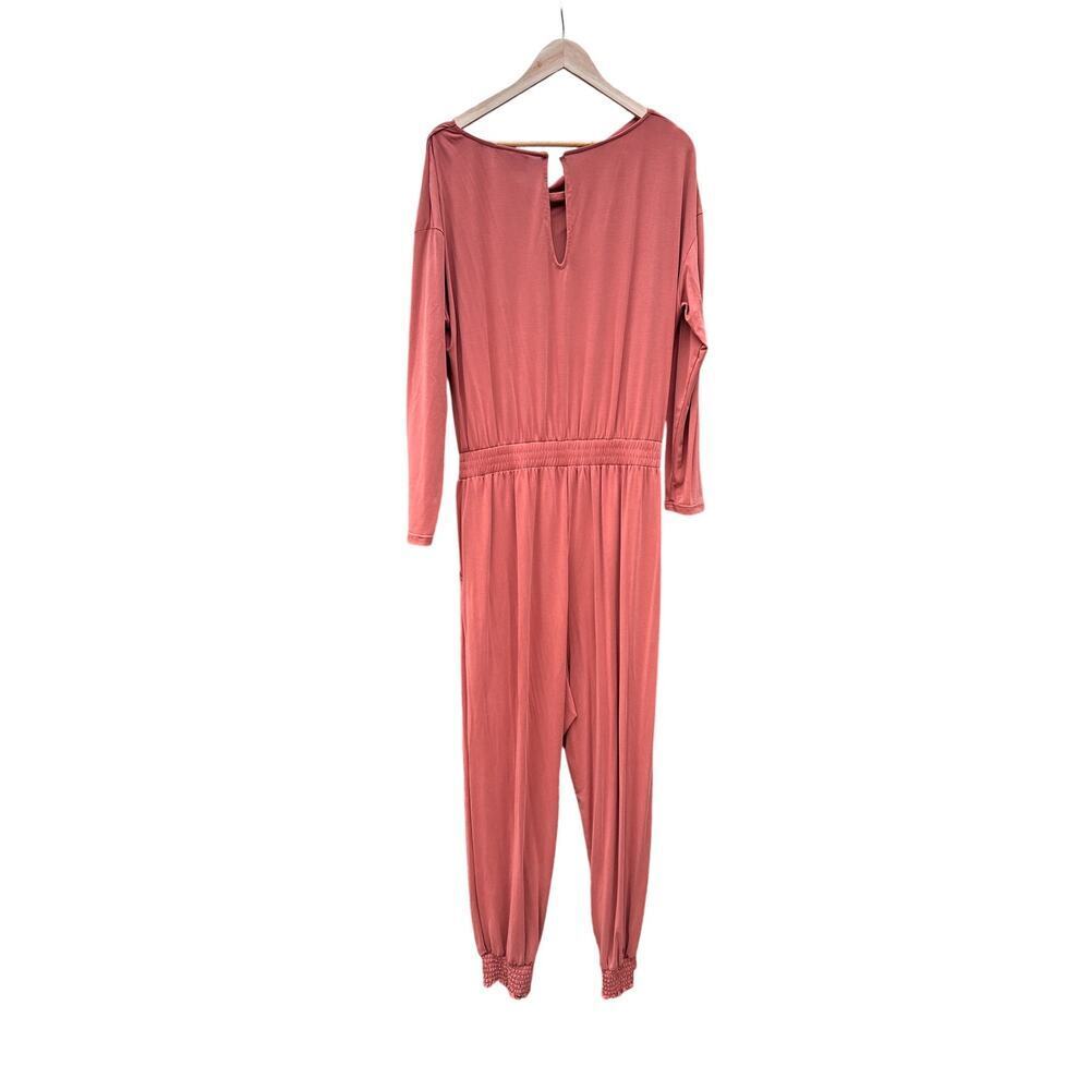 Anthro Saturday Sunday Dylan Jumpsuit Cowlneck Terracotta Rust Orange Medium - Picture 8 of 12